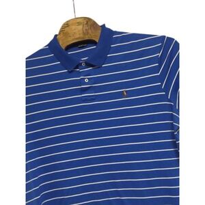 Polo Ralph Lauren Mens  Polo Shirt StripedPima Soft Touch Blue XXL Causal